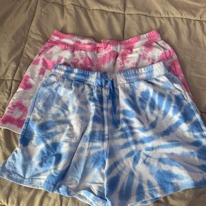 Bundle of tie dye shorts